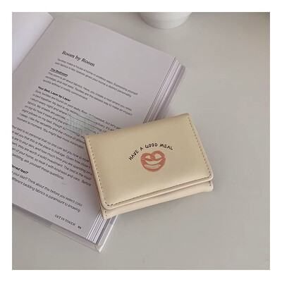 Xiuya Portofele drăguțe de pâine pentru femei în stil coreean, modă, portofel de carte de designer simplu, pătrat din piele, genți estetice originale