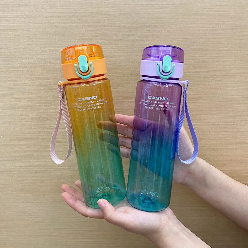 Gradientvärviga veepudel Sport Tour Õues Lekkekindel tihend Laste Kooli veepudelid Lastele Tüdrukutele Jooginõud BPA-vaba