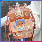 Veetass 470ml Korduvkasutatavad poisid ja armsad algkooli plasttopsid spordi veepudel 5x16cm kaasaskantav multikas lastele