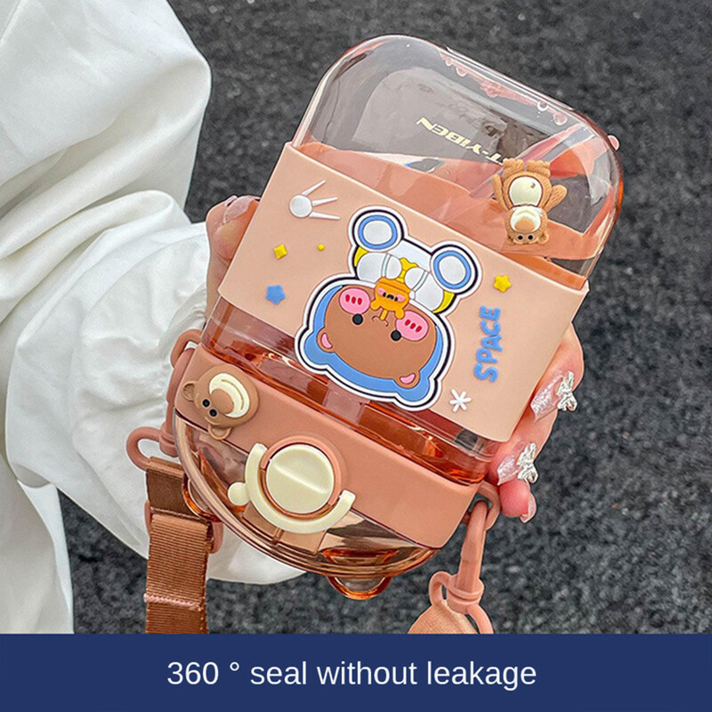 Veetass 470ml Korduvkasutatavad poisid ja armsad algkooli plasttopsid spordi veepudel 5x16cm kaasaskantav multikas lastele