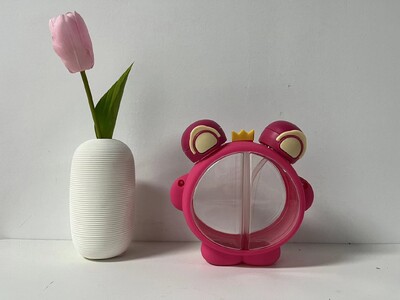 680 ml Armsad Loomalapsed Panda Konn Kahekordne joogiveepudel õlgedest Kaasaskantav õpilaspaar Plastikust tass Koolilaps