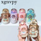 Dječja boca vode za školarce, djevojčice, šalica sa slamčicom, bez BPA, slatka šalica s crtanim filmom, nepropusna, 720 ml, prijenosna putna čaša za piće