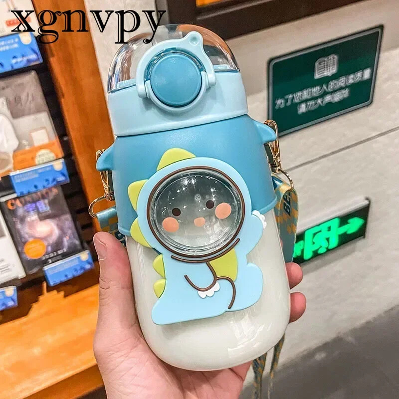 Dječja boca vode za školarce, djevojčice, šalica sa slamčicom, bez BPA, slatka šalica s crtanim filmom, nepropusna, 720 ml, prijenosna putna čaša za piće