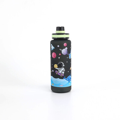 1000 мл астронавтска бутилка за вода за деца Деца 1 л голям капацитет Училищна фитнес зала Спортни бутилки за пиене Устойчива на течове Чаша на открито