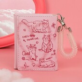 Xiuya Cartoon Cat Rahakotid Naistele Graffiti Uus esteetiline lühike armas rahakott Originaalne moodne nahast disainer naiste kaardikott