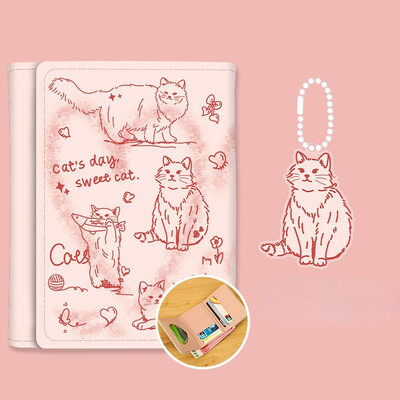 Xiuya Cartoon Cat Rahakotid Naistele Graffiti Uus esteetiline lühike armas rahakott Originaalne moodne nahast disainer naiste kaardikott