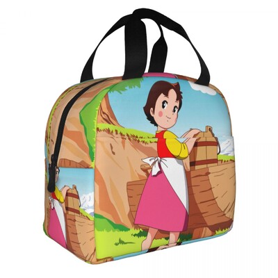 Alps Mountain Girl Happy Heidi Geantă de prânz termoizolată Cutie de prânz reutilizabilă pentru copii, școlari, copii, pungi de depozitare pentru alimente