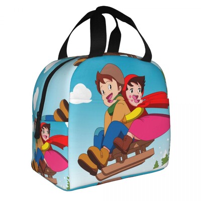 Alps Mountain Girl Happy Heidi Geantă de prânz termoizolată Cutie de prânz reutilizabilă pentru copii, școlari, copii, pungi de depozitare pentru alimente
