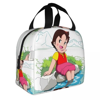 Alps Mountain Girl Happy Heidi Geantă de prânz termoizolată Cutie de prânz reutilizabilă pentru copii, școlari, copii, pungi de depozitare pentru alimente