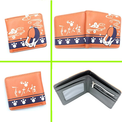 Anime Natsume Yuujinchou lühikese nupuga rahakott multifilmi kassiõpetaja PU-nahast tõmblukuga rahakott