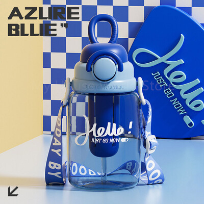 Παιδικό μπουκάλι νερού 950ml με άχυρο Φορητό μπουκάλι μεγάλης χωρητικότητας με αποθήκευση τσαγιού Πολύχρωμο φλιτζάνι νερού για παιδιά Σχολικά ταξίδια