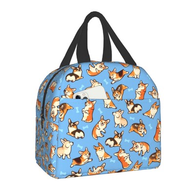 Kava Welsh Corgis pas izolirana torba za ručak za žene Hladnjak za ponovno korištenje Termalna kutija za bento za djecu Školsku djecu Kutija za ručak