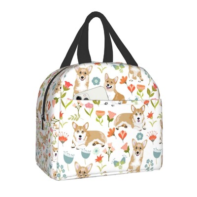 Kava Welsh Corgis pas izolirana torba za ručak za žene Hladnjak za ponovno korištenje Termalna kutija za bento za djecu Školsku djecu Kutija za ručak