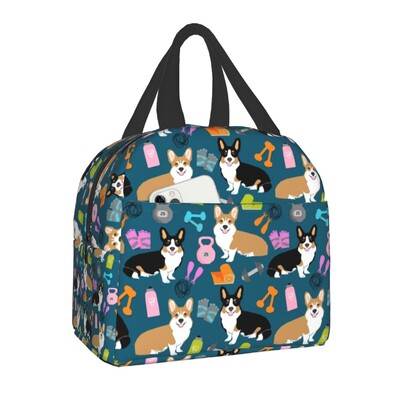 Kava Welsh Corgis pas izolirana torba za ručak za žene Hladnjak za ponovno korištenje Termalna kutija za bento za djecu Školsku djecu Kutija za ručak