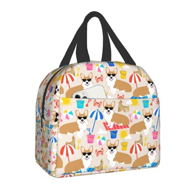 Kava Welsh Corgis pas izolirana torba za ručak za žene Hladnjak za ponovno korištenje Termalna kutija za bento za djecu Školsku djecu Kutija za ručak