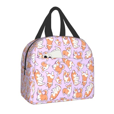 Kava Welsh Corgis pas izolirana torba za ručak za žene Hladnjak za ponovno korištenje Termalna kutija za bento za djecu Školsku djecu Kutija za ručak