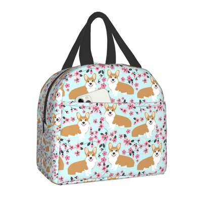 Kava Welsh Corgis pas izolirana torba za ručak za žene Hladnjak za ponovno korištenje Termalna kutija za bento za djecu Školsku djecu Kutija za ručak
