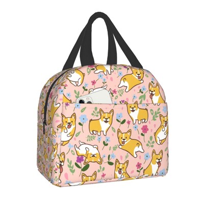 Kava Welsh Corgis pas izolirana torba za ručak za žene Hladnjak za ponovno korištenje Termalna kutija za bento za djecu Školsku djecu Kutija za ručak