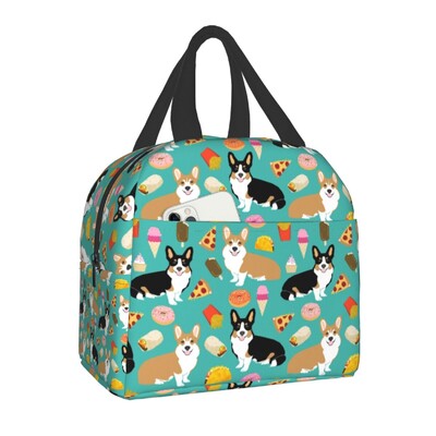 Kava Welsh Corgis pas izolirana torba za ručak za žene Hladnjak za ponovno korištenje Termalna kutija za bento za djecu Školsku djecu Kutija za ručak