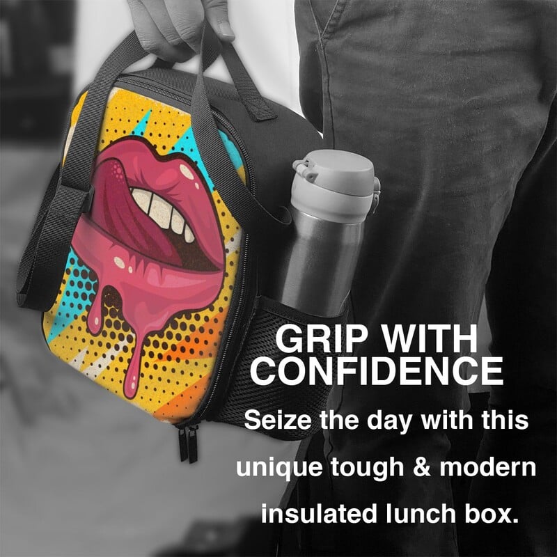 Dulce Sexy Pop Art Lips Geantă de prânz termoizolantă pentru femei Geantă termică Bento Box Copii Școlari
