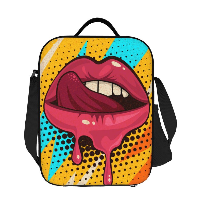 Dulce Sexy Pop Art Lips Geantă de prânz termoizolantă pentru femei Geantă termică Bento Box Copii Școlari