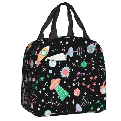 Space Rocket Planet isoleeritud söögikott koolipikniku jaoks, astronauti kosmoselaev