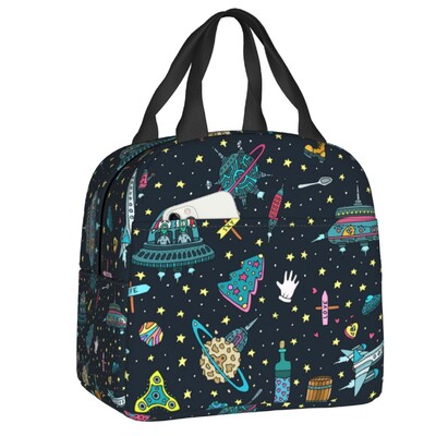 Space Rocket Planet isoleeritud söögikott koolipikniku jaoks, astronauti kosmoselaev