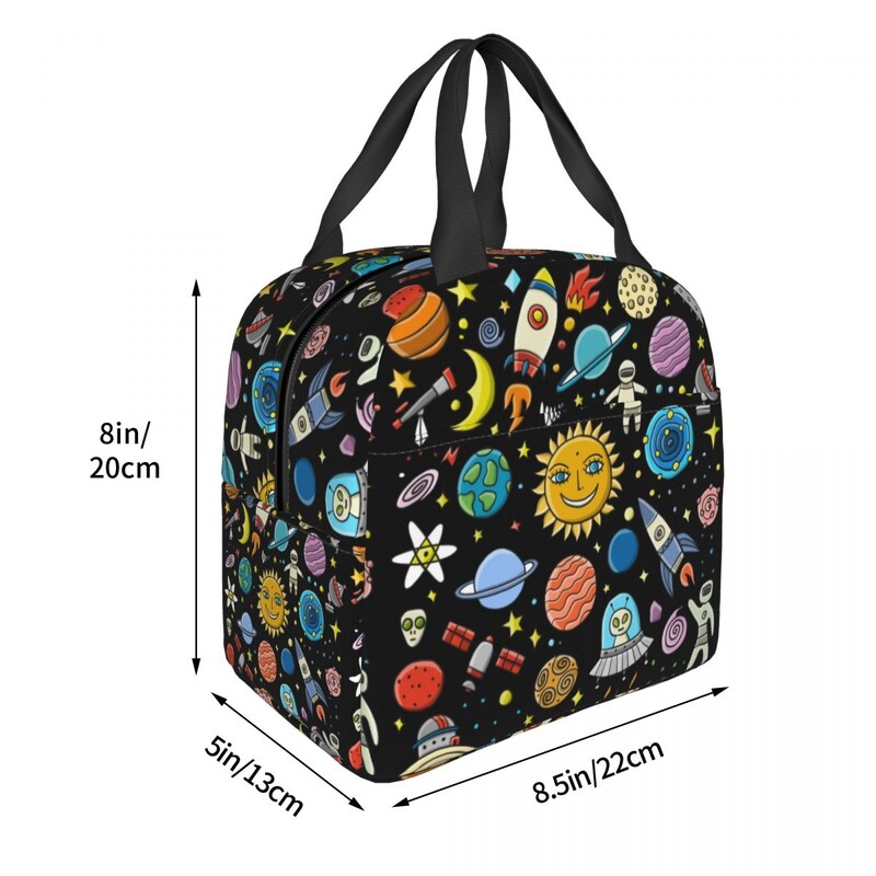 Space Rocket Planet isoleeritud söögikott koolipikniku jaoks, astronauti kosmoselaev