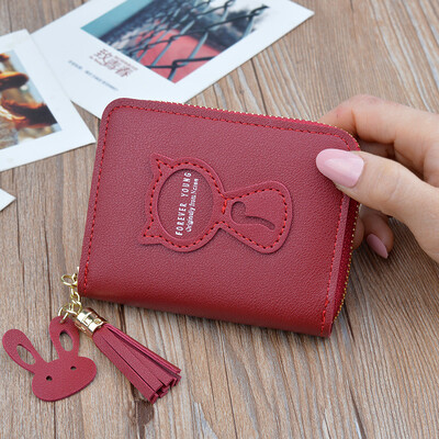 Rahakott Naiste luksusbränd 2020 Uus naiste rahakott lühike lukuga rahakott Armas kass Femlae minikott müntide jaoks Portefeuille Femme