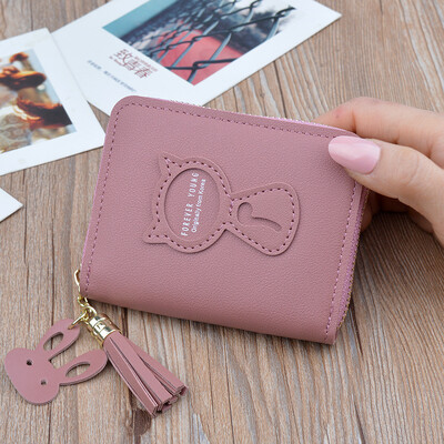 Rahakott Naiste luksusbränd 2020 Uus naiste rahakott lühike lukuga rahakott Armas kass Femlae minikott müntide jaoks Portefeuille Femme