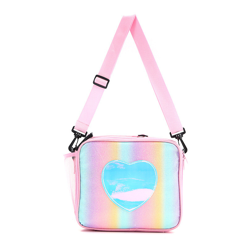 Geantă de prânz pentru copii Genți de picnic drăguțe din desene animate Genți de umăr pentru fete Geantă Bento izolată de culoarea curcubeului Genți pentru mamă pentru copii 보냉백