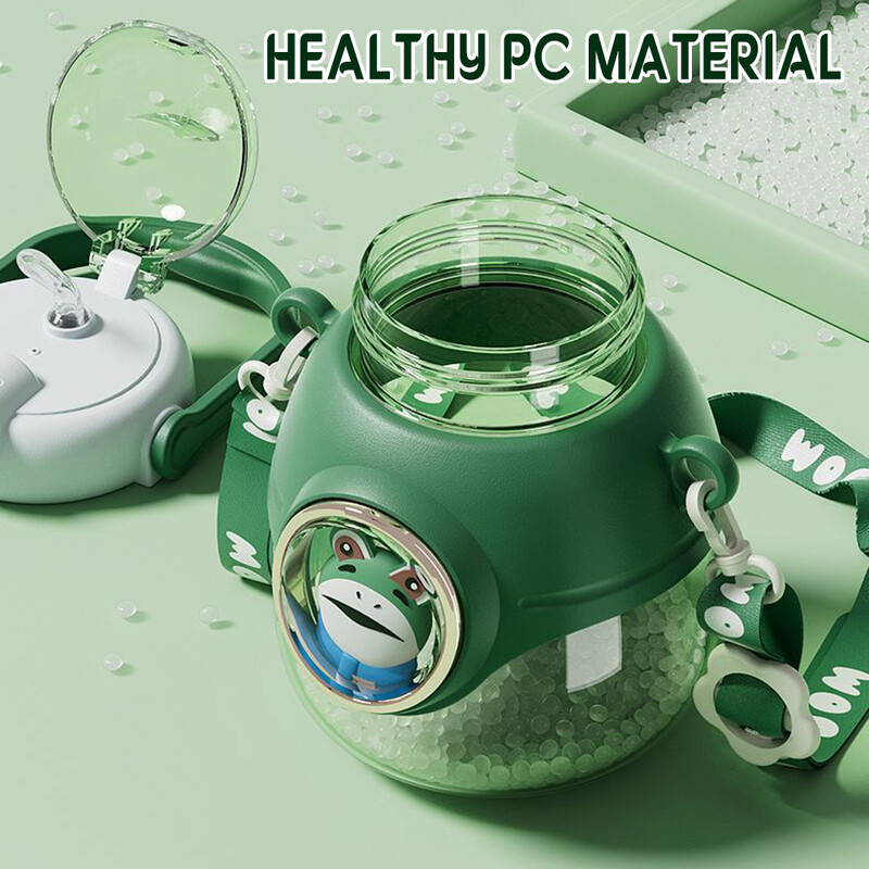 Kawaii Frog Belly jooginõud 1100 ml veetass suvine armas multikas kõrretass kaasaskantav suure mahutavusega joogitass laste veepudel