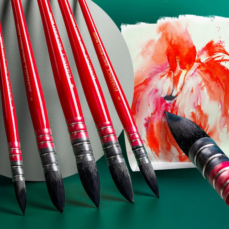 1 tk kõrgekvaliteedilised joonistuspintslid, värvipintslid Professionaalsed akvarellõliga akrüülpliiats, käsitsi valmistatud orava juuksekunstniku tarvikud