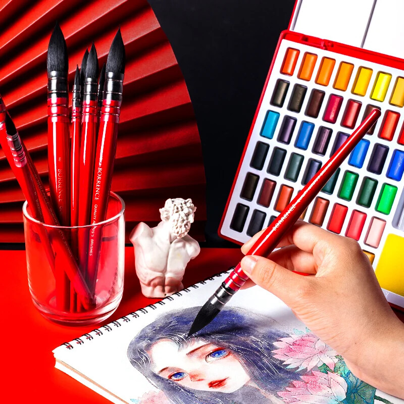 1 tk kõrgekvaliteedilised joonistuspintslid, värvipintslid Professionaalsed akvarellõliga akrüülpliiats, käsitsi valmistatud orava juuksekunstniku tarvikud