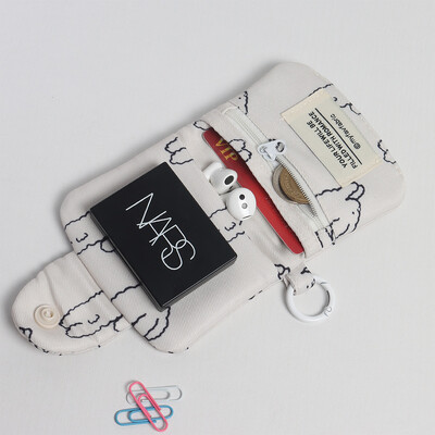 Kaasaskantav mündikott Uus ühevärviline minirahakott Kerge puuvillane kõrvaklapikott naiste võtmekoti reisikaardihoidja