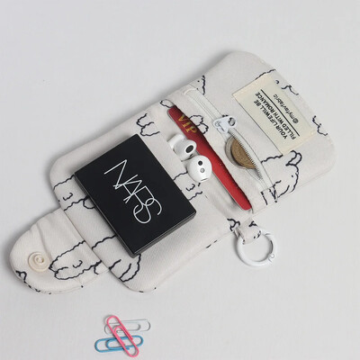 Moodne rahakott Armas üliõpilase mündikoti kaardihoidja tüdrukutele Kaasaskantav armas väike kottkaart Lihtne lilleline korea