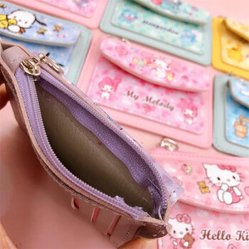 Νέο Macaroon Cute Card Holder Coin Purse PU Δερμάτινο λεωφορείο και τσάντα αποθήκευσης κάρτας Access Cartoon Casual Cute Card Holder Coin Purse