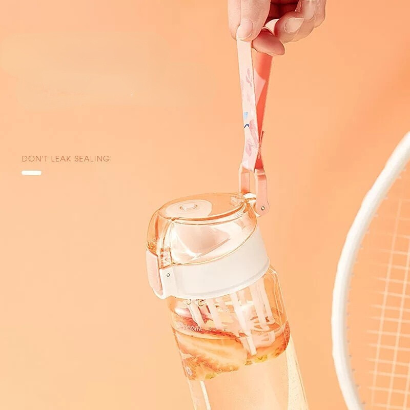 Sticla de apă din plastic de 650/850 ml pentru băut, ceai sport portabil, ceașcă de cafea, unelte de bucătărie, sticla de apă pentru copii, transparentă