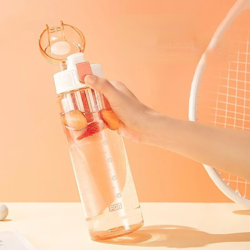 Sticla de apă din plastic de 650/850 ml pentru băut, ceai sport portabil, ceașcă de cafea, unelte de bucătărie, sticla de apă pentru copii, transparentă