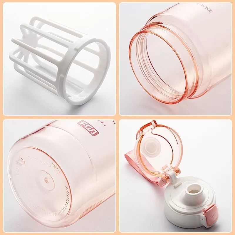 Sticla de apă din plastic de 650/850 ml pentru băut, ceai sport portabil, ceașcă de cafea, unelte de bucătărie, sticla de apă pentru copii, transparentă