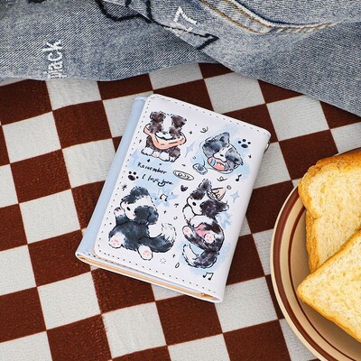 BOMO rahakotid naistele PU-nahast multifilm Armas koeraprint Ilusad rahakotid Mood Kawaii lühike rahakott Daami mündikott Esteetiline kott