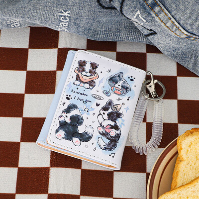 BOMO rahakotid naistele PU-nahast multifilm Armas koeraprint Ilusad rahakotid Mood Kawaii lühike rahakott Daami mündikott Esteetiline kott