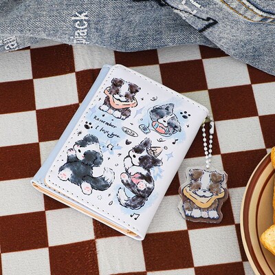 BOMO rahakotid naistele PU-nahast multifilm Armas koeraprint Ilusad rahakotid Mood Kawaii lühike rahakott Daami mündikott Esteetiline kott