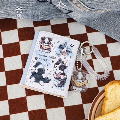 BOMO rahakotid naistele PU-nahast multifilm Armas koeraprint Ilusad rahakotid Mood Kawaii lühike rahakott Daami mündikott Esteetiline kott