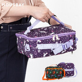 Geantă de prânz pentru copii cu imprimeu unicorn Cutie de prânz reutilizabilă cu suport extern pentru sticle, izolat dublu, rezistent la apă, pentru copii 3 ani+