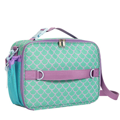 Geantă de prânz pentru copii cu imprimeu unicorn Cutie de prânz reutilizabilă cu suport extern pentru sticle, izolat dublu, rezistent la apă, pentru copii 3 ani+