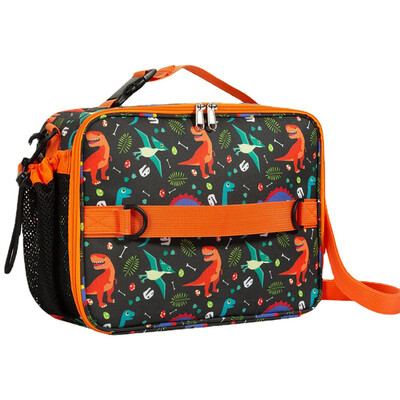 Geantă de prânz pentru copii cu imprimeu unicorn Cutie de prânz reutilizabilă cu suport extern pentru sticle, izolat dublu, rezistent la apă, pentru copii 3 ani+