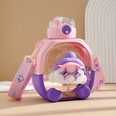 Elujõulised lastenukud suvel Kõrge esteetilise väärtusega Suure mahutavusega kaasaskantav kahesuuline õlgveepudel