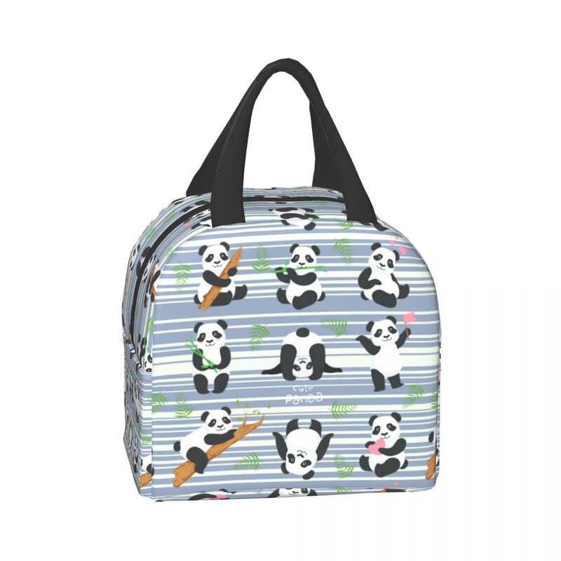 Roztomilý panda medvedík obedár box ženy nepriepustný kreslený zvierací termálny chladič potravín izolovaný obedár taška školské deti študent