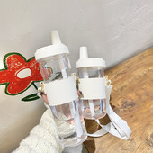 Slatka Pearl Boba Mlijeko Čaj Plastična boca za vodu s kožnom futrolom Bez BPA Žene na otvorenom Mlijeko Sok Posuđe za piće Slamkaste boce